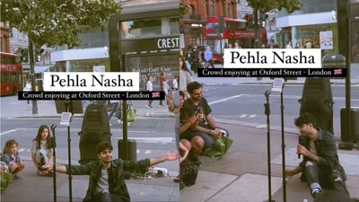 Singer Vish singing his rendition of the Bollywood song Pehla Nasha. (Instagram/@vish.music) Singer Vish singing his rendition of the Bollywood song Pehla Nasha. (Instagram/@vish.music)