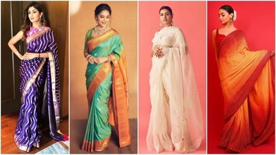 Shilpa Shetty, Madhuri Dixit, Alia Bhatt and more, let's explore the gorgeous handloom saree styles of our favourite Bollywood celebs. (Instagram ) Shilpa Shetty, Madhuri Dixit, Alia Bhatt and more, let's explore the gorgeous handloom saree styles of our favourite Bollywood celebs. (Instagram )
