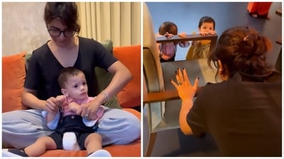 Samantha Ruth Prabhu had a playtime with Chinmayi Sripada's twins recently. Samantha Ruth Prabhu had a playtime with Chinmayi Sripada's twins recently.