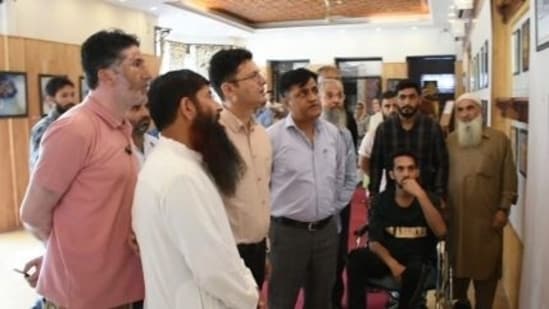 The highlight of the exhibition was the inspiring story of Mohammad Jibran, a 26-year-old artist from South Kashmir. (ANI photo)