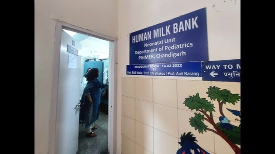 Around 450 recipients have benefitted from the Human Milk Bank at PGIMER’s Nehru Hospital, Chandigarh. (HT Photo)