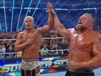 After the fight was officially over, Lesnar decided to shake hands with Rhodes(WWE)