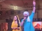 Ameesha Patel and Sunny Deol at a Ghaziabad event.