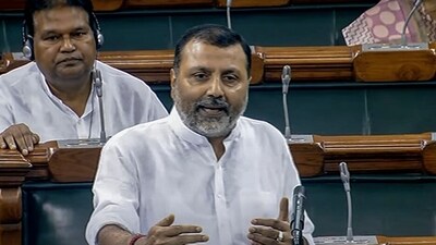 Bharatiya Janata Party (BJP) MP Nishikant Dubey speaks in the Lok Sabha during the Monsoon Session of Parliament in New Delhi on Thursday. (ANI) Bharatiya Janata Party (BJP) MP Nishikant Dubey speaks in the Lok Sabha during the Monsoon Session of Parliament in New Delhi on Thursday. (ANI)