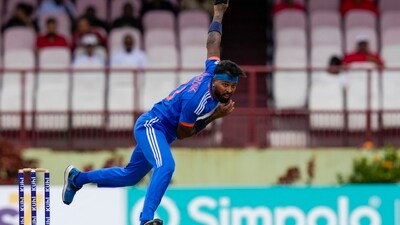 India's captain Hardik Pandya bowls against West Indies during their second T20 cricket match at Providence Stadium in Georgetown, Guyana (AP) India's captain Hardik Pandya bowls against West Indies during their second T20 cricket match at Providence Stadium in Georgetown, Guyana (AP)