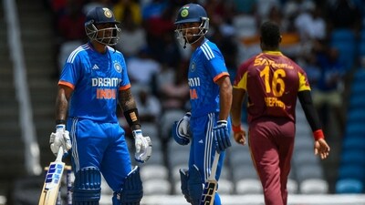 Suryakumar Yadav and Tilak Varma in action against West Indies (AFP) Suryakumar Yadav and Tilak Varma in action against West Indies (AFP)