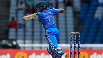 Tilak Varma in action against West Indies (AFP) Tilak Varma in action against West Indies (AFP)