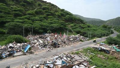 Demolished houses in Nuh. (HT Photo) Demolished houses in Nuh. (HT Photo)
