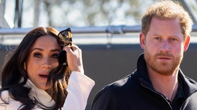 Prince Harry and Meghan Markle visit the track and field event at the Invictus Games in The Hague, Netherlands on April 17, 2022 (AP Photo/Peter Dejong, File) (AP) Prince Harry and Meghan Markle visit the track and field event at the Invictus Games in The Hague, Netherlands on April 17, 2022 (AP Photo/Peter Dejong, File) (AP)