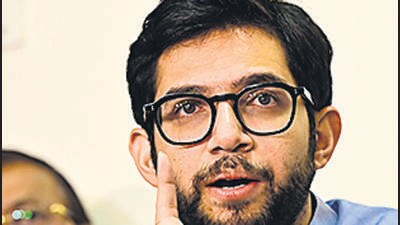 Mumbai, India - Aug. 7, 2023:Shiv Sena (UBT) leader Aditya Thackeray ineracts with media during the press conference at Matoshree, Bandra, in Mumbai, India, on Monday, August 7, 2023. (Photo by Anshuman Poyrekar/ Hindustan Times) (Hindustan Times)