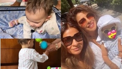 Priyanka Chopra with her daughter Malti Marie Chopra Jonas. Priyanka Chopra with her daughter Malti Marie Chopra Jonas.