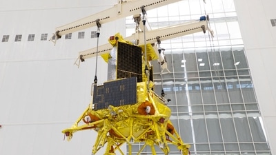 The Luna-25 rover (Moon-25) at the Vostochny cosmodrome. (AFP) The Luna-25 rover (Moon-25) at the Vostochny cosmodrome. (AFP)