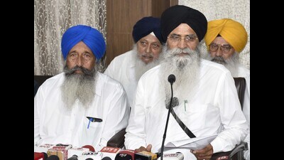Shiromani Gurdwara Parbandhak Committee (SGPC) president Harjinder Singh Dhami (Sameer Sehgal/HT)