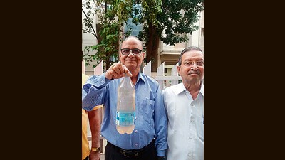 The water is murky and has an unpleasant taste and sometimes emits an odour, causing health concerns, claim residents. (HT PHOTO) The water is murky and has an unpleasant taste and sometimes emits an odour, causing health concerns, claim residents. (HT PHOTO)
