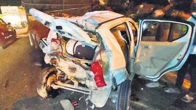 There were four people in the car when the accident took place. (HT Photo) There were four people in the car when the accident took place. (HT Photo)