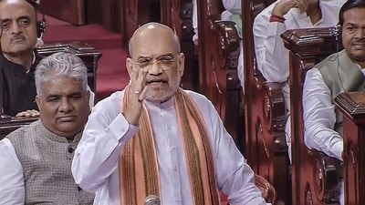 Union home minister Amit Shah replies on the National Capital Territory of Delhi (Amendment) Bill, 2023 in the Rajya Sabha during the Monsoon session of Parliament, in New Delhi, Monday, Aug. 7, 2023. (PTI) Union home minister Amit Shah replies on the National Capital Territory of Delhi (Amendment) Bill, 2023 in the Rajya Sabha during the Monsoon session of Parliament, in New Delhi, Monday, Aug. 7, 2023. (PTI)