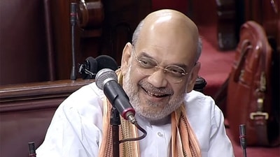 Union Home Minister Amit Shah at the proceedings of Rajya Sabha during the ongoing Monsoon Session of Parliament, in New Delhi on Monday. (ANI ) Union Home Minister Amit Shah at the proceedings of Rajya Sabha during the ongoing Monsoon Session of Parliament, in New Delhi on Monday. (ANI )