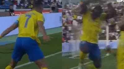 Video has captured Ronaldo doing the trademark move, with Mane parroting him in the background Video has captured Ronaldo doing the trademark move, with Mane parroting him in the background