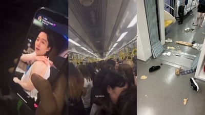 An incident took place inside a subway train in Seoul. An incident took place inside a subway train in Seoul.
