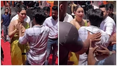 A Tamannaah Bhatia jumped over barricades to meet her.
