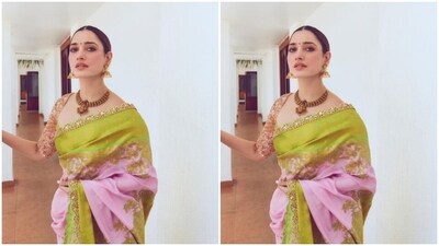 Tamannaah played muse to fashion designer Neeta Lulla and picked a stunning silk saree from the shelves of the designer.&nbsp; (Instagram/@tamannaahspeaks)