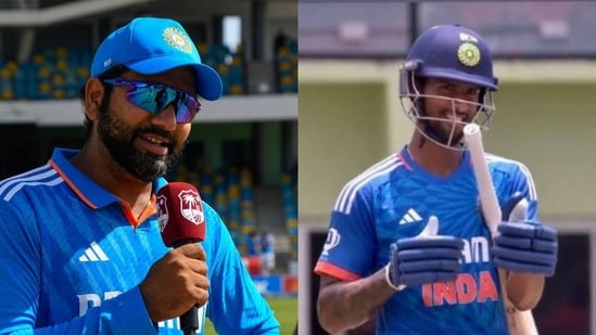 India captain Rohit Sharma reacts to Tilak Varma's celebration on scoring maiden international fifty