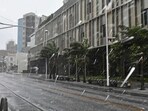 Heavy rain, caused by Typhoon Khanun, pour down. Heavy rain, caused by Typhoon Khanun, pour down.