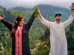 Anju, a married Indian woman who travelled legally to Pakistan, during a sightseeing trip with her Facebook friend Nasrullah, in Upper Dir district, Khyber Pakhtunkhwa province, Pakistan.