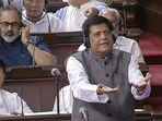 Leader of the House in Rajya Sabha Piyush Goyal speaks in the house during the Monsoon Session of Parliament, in New Delhi on Monday. (ANI Photo/Sansad TV)
Leader of the House in Rajya Sabha Piyush Goyal speaks in the house during the Monsoon Session of Parliament, in New Delhi on Monday. (ANI Photo/Sansad TV)