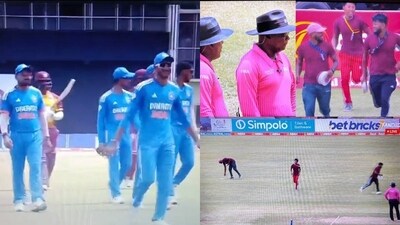 Bizarre scene unfolded during 3rd T20I as India and West Indies players walked off the field after 30-yard circle was missing Bizarre scene unfolded during 3rd T20I as India and West Indies players walked off the field after 30-yard circle was missing