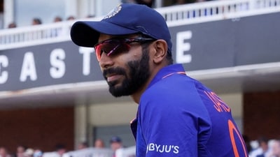 India's Jasprit Bumrah sits on the fence during the match (Reuters)