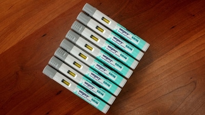 A selection of injector pens for the Wegovy weight loss drug are shown in this photo illustration in Chicago, Illinois, US. Obesity drug Wegovy reduces heart attacks and strokes risk by 20%, shows study (REUTERSREUTERS/Jim Vondruska/Illustration/File Photo)