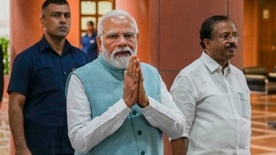 Prime Minister Narendra Modi chaired the Bharatiya Janata Party's (BJP) Parliamentary Party meeting ahead of the no-confidence debate scheduled in the Lower House of Parliament today, August 8. (PTI) Prime Minister Narendra Modi chaired the Bharatiya Janata Party's (BJP) Parliamentary Party meeting ahead of the no-confidence debate scheduled in the Lower House of Parliament today, August 8. (PTI)