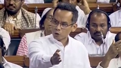 Deputy Leader of Congress in the Lok Sabha Gaurav Gogoi speaks during a debate on no-confidence motion, during the Monsoon session of Parliament in New Delhi on Tuesday, (PTI) Deputy Leader of Congress in the Lok Sabha Gaurav Gogoi speaks during a debate on no-confidence motion, during the Monsoon session of Parliament in New Delhi on Tuesday, (PTI)