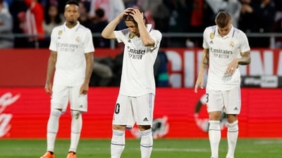 Soccer Football - LaLiga - Girona v Real Madrid - Estadi Montilivi, Girona, Spain - April 25, 2023 Real Madrid's Luka Modric looks dejected after Girona score their third goal REUTERS/Albert Gea (REUTERS)