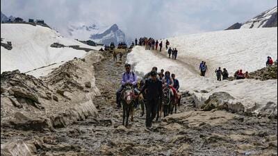 The 62-day-long Amarnath Yatra, which began on July 1 will culminate on August 31, 2023 (PTI File)