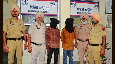 The accused in police custody in Ludhiana. (HT PHOTO) The accused in police custody in Ludhiana. (HT PHOTO)