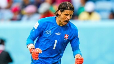 Switzerland's goalkeeper Yann Sommer reacts during the World Cup group G match (AP)