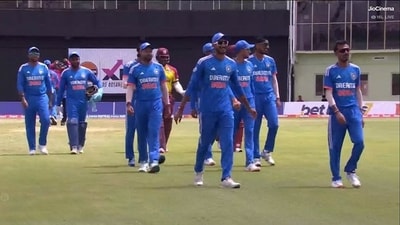 Players walk off the field right before the start of 3rd T20I between India and West Indies Players walk off the field right before the start of 3rd T20I between India and West Indies