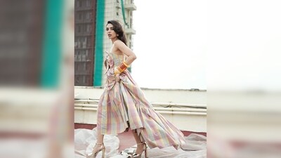Sobhita Dhulipala flaunted her bubbly yet chic side in a pastel-hued strapless ruffle bow dress. (Instagram/@sobhitad) Sobhita Dhulipala flaunted her bubbly yet chic side in a pastel-hued strapless ruffle bow dress. (Instagram/@sobhitad)