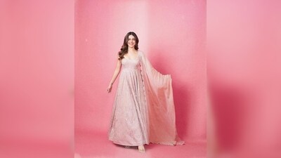 Alaya F's set comes with an anarkali suit and a sheer matching dupatta. It features a plunging neckline and intricate embroidery work. (Instagram/@alayaf) Alaya F's set comes with an anarkali suit and a sheer matching dupatta. It features a plunging neckline and intricate embroidery work. (Instagram/@alayaf)