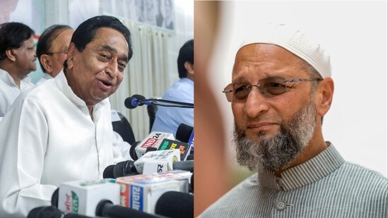 Congress leader Kamal Nath and AIMIM MP Asaduddin Owaisi.