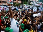 Supporters of Bangladesh Nationalist Party (BNP) chant slogan as they join in a rally to protest against the verdict of party's acting chairman Tarique Rahman's Nine years of imprisonment, at Naya Paltan area, in Dhaka, Bangladesh, August 4, 2023. REUTERS/Mohammad Ponir Hossain