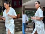 Kareena Kapoor Khan steps out in Mumbai dressed in a thigh-slit midi dress. Kareena Kapoor Khan steps out in Mumbai dressed in a thigh-slit midi dress.