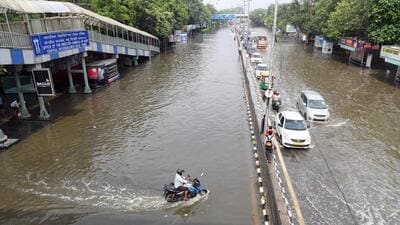 A waterlogged ITO after the rise in water level of the Yamuna in New Delhi on July 15. (ANI) A waterlogged ITO after the rise in water level of the Yamuna in New Delhi on July 15. (ANI)