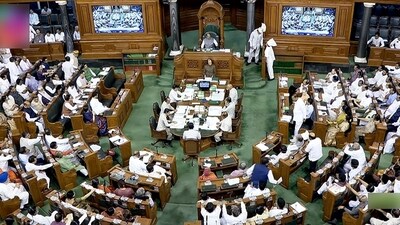 Lok Sabha during the ongoing Monsoon Session of Parliament House, in New Delhi on Tuesday. (ANI) Lok Sabha during the ongoing Monsoon Session of Parliament House, in New Delhi on Tuesday. (ANI)