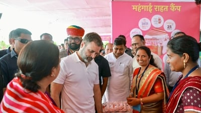 He met people at the 'Inflation Relief Camp', on Wednesday. In an apparent reference to BJP leaders, he said, "Wherever they go, they make one fights the other...(they) will spread hatred and violence, will use wrong words about other people, it does not benefit the country." (Congress Twitter)