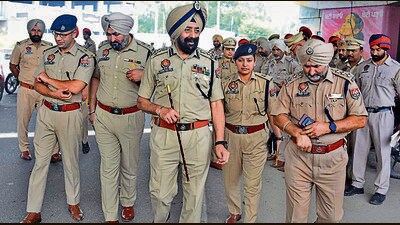 Commissioner of police Mandeep Singh Sidhu during an inspection at Sherpur Chowk, Ludhiana. (HT PHOTO) Commissioner of police Mandeep Singh Sidhu during an inspection at Sherpur Chowk, Ludhiana. (HT PHOTO)