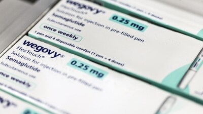 Packets of Wegovy move along a conveyor at the Novo Nordisk A/S production facilities in Hillerod, Denmark, on Monday, June 12, 2023. Novo's blockbuster obesity medicine Wegovy reduced the risk of heart attacks and strokes in a highly anticipated study, buoying shares of the Danish drugmaker and the US maker of a potential rival treatment, Eli Lilly & Co. (Bloomberg) Packets of Wegovy move along a conveyor at the Novo Nordisk A/S production facilities in Hillerod, Denmark, on Monday, June 12, 2023. Novo's blockbuster obesity medicine Wegovy reduced the risk of heart attacks and strokes in a highly anticipated study, buoying shares of the Danish drugmaker and the US maker of a potential rival treatment, Eli Lilly & Co. (Bloomberg)