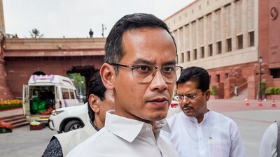 Congress MP Gaurav Gogoi at Parliament House complex (PTI) Congress MP Gaurav Gogoi at Parliament House complex (PTI)